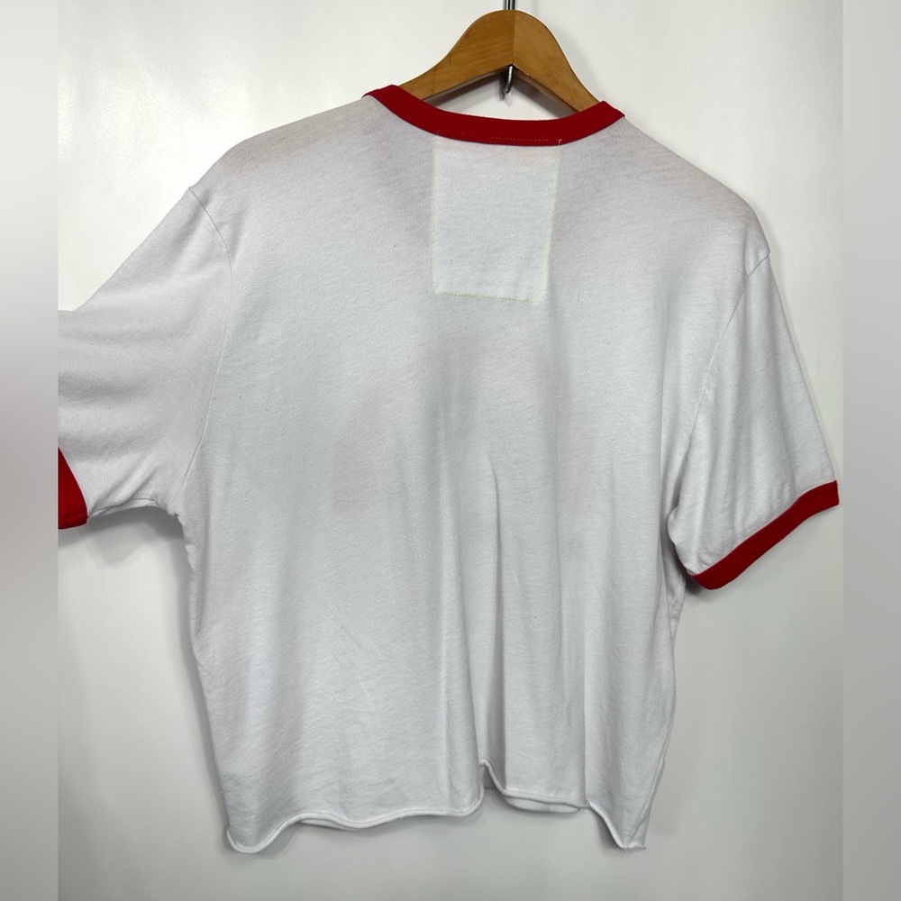 Aviator Nation Austin Rainbow Graphic Short Sleeve Raglan Crop Top Size XLARGE - Picture 7 of 11